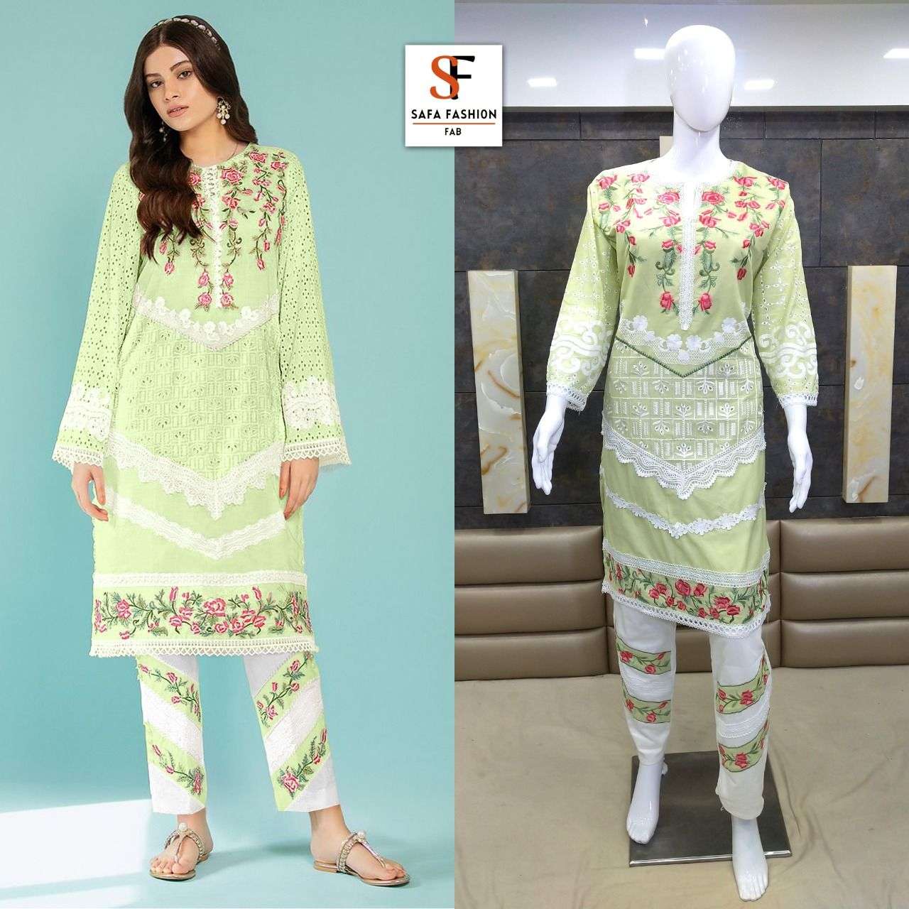 LUXURY FORMALS BY SANA FASHION 01 TO 04 SERIES STYLISH FANCY BEAUTIFUL COLORFUL CASUAL WEAR & ETHNIC WEAR PURE COTTON KURTIS WITH BOTTOM AT WHOLESALE PRICE